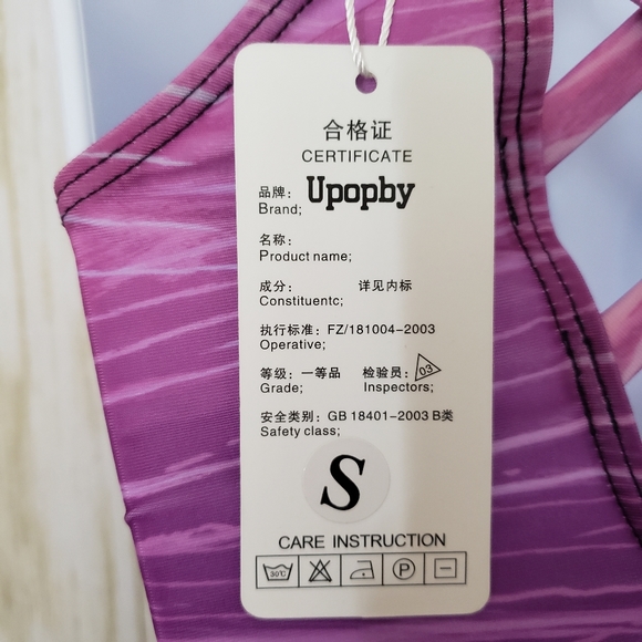 Upopby Swimsuit One Piece Purple Gradient Crisscross Back Size Small NWT - Picture 6 of 13